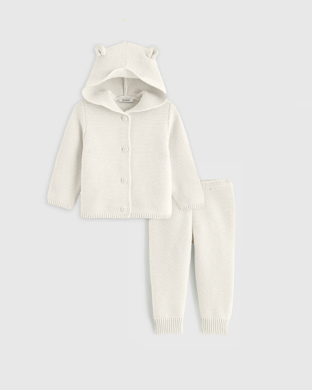 NWT Quince 100% Organic Cotton 2 PC Sweater Set Ivory 3-6m